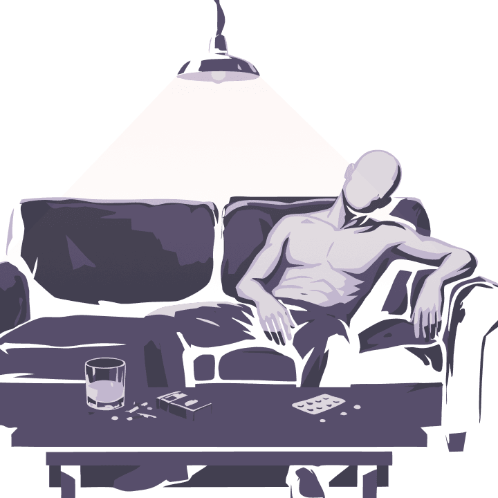 Substance abuse illustration active state